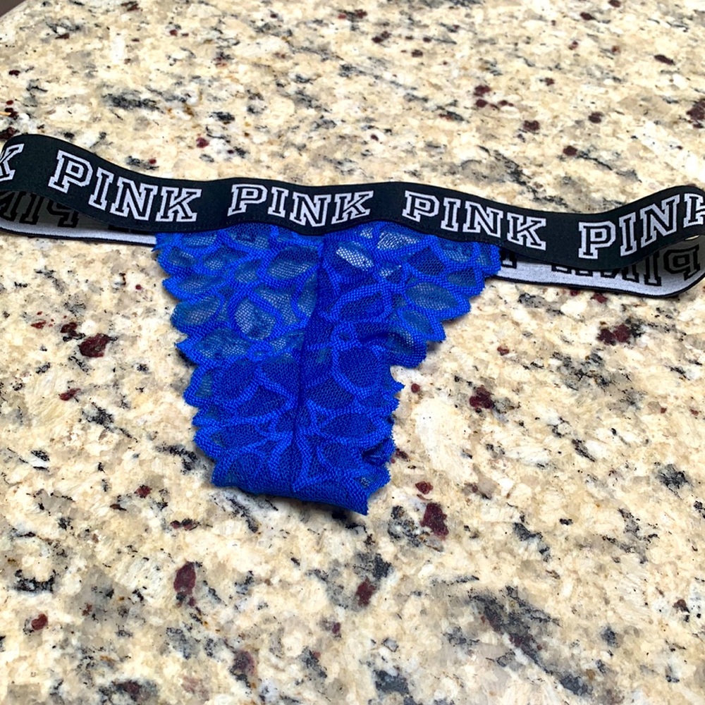 Pink brand, royal blue color, S size panties
